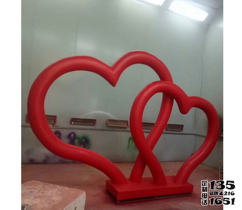 廣場(chǎng)玻璃鋼兩個(gè)紅色愛(ài)心雕塑 廣場(chǎng)玻璃鋼兩個(gè)紅色愛(ài)心雕塑