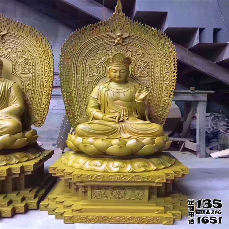 寺廟玻璃鋼彩繪漆金佛像三圣佛雕塑 寺廟玻璃鋼彩繪漆金佛像三圣佛雕塑