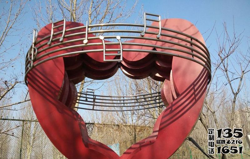 戶外廣場玻璃鋼音符愛心雕塑 戶外廣場玻璃鋼音符愛心雕塑