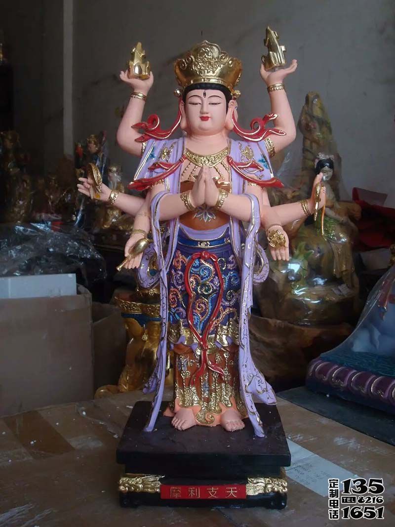 寺廟玻璃鋼彩繪摩利支天雕塑 寺廟玻璃鋼彩繪摩利支天雕塑