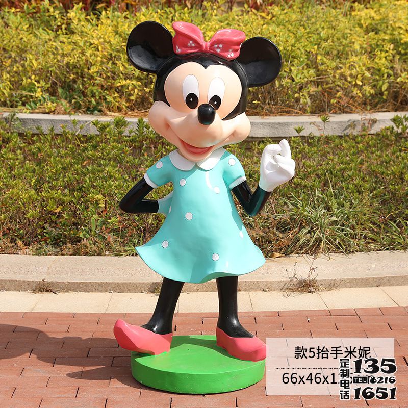 迪士尼彩繪玻璃鋼米老鼠米妮雕塑 迪士尼彩繪玻璃鋼米老鼠米妮雕塑