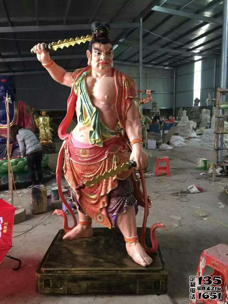 玻璃鋼彩繪寺廟哼哈二將雕塑 玻璃鋼彩繪寺廟哼哈二將雕塑