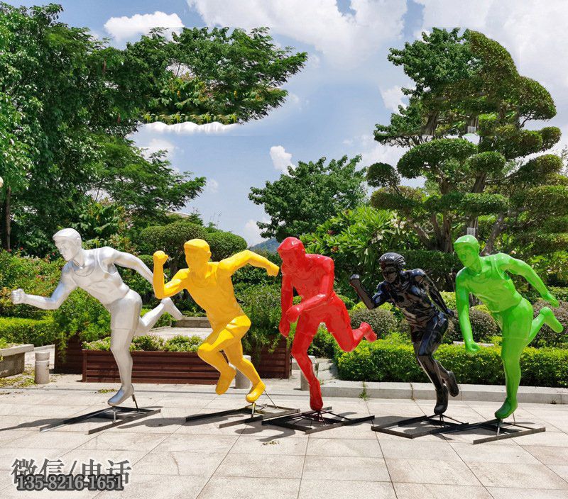 抽象玻璃鋼噴漆跑步人物雕塑 抽象玻璃鋼噴漆跑步人物雕塑
